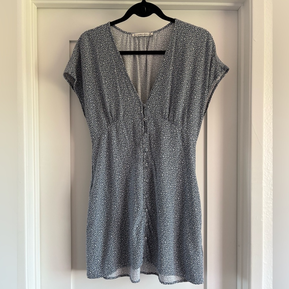 Abercrombie And Fitch Womens Medium Blue White Summer Dress With Pockets
